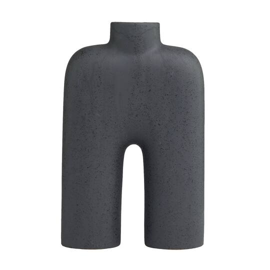 13" Black Ceramic Arched Abstract Vase